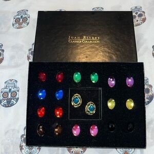 Retired Joan Rivers Changeable Acrylic Knot Earrings - 10 Different Colors
